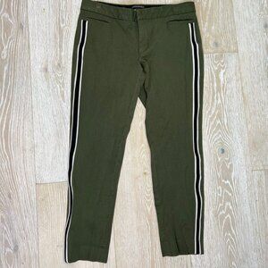 Banana Republic Chino Pants Women's Size 8 Striped Side Leg Military Style Khaki